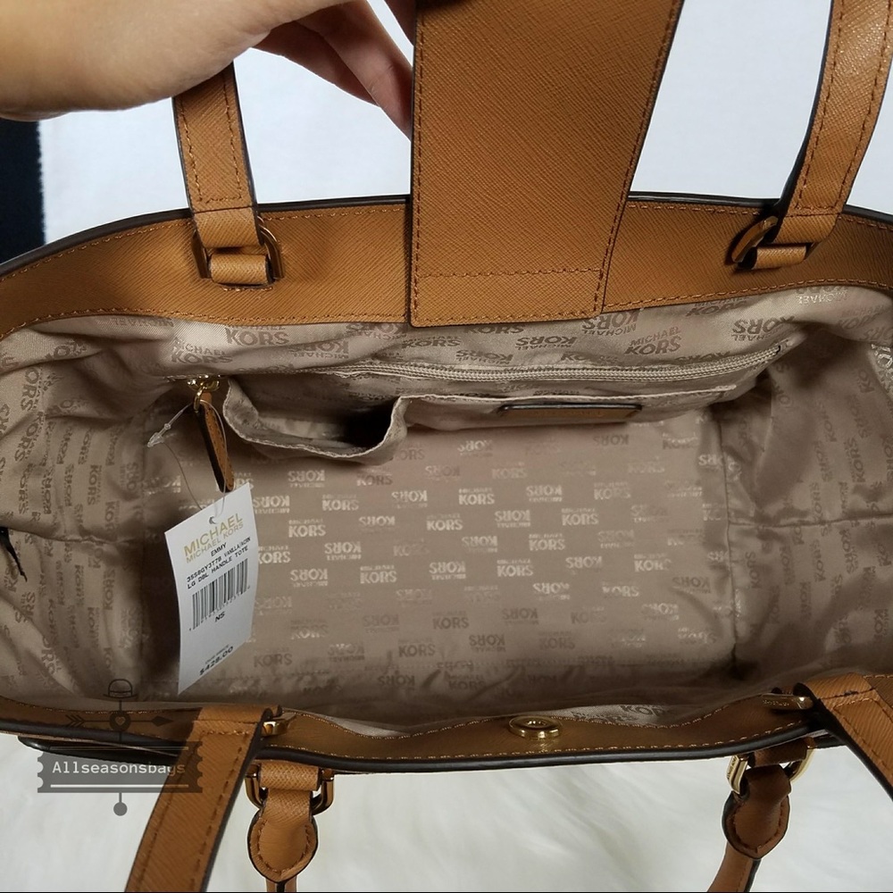 NWT Michael Kors Emmy Double Handle Tote Acorn Bag - Picture 6 of 8